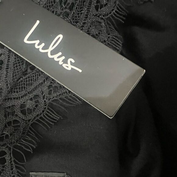 Lulus Endlessly Alluring Black Lace Bodycon Dress small Lbd cocktail mob wife - Picture 9 of 10